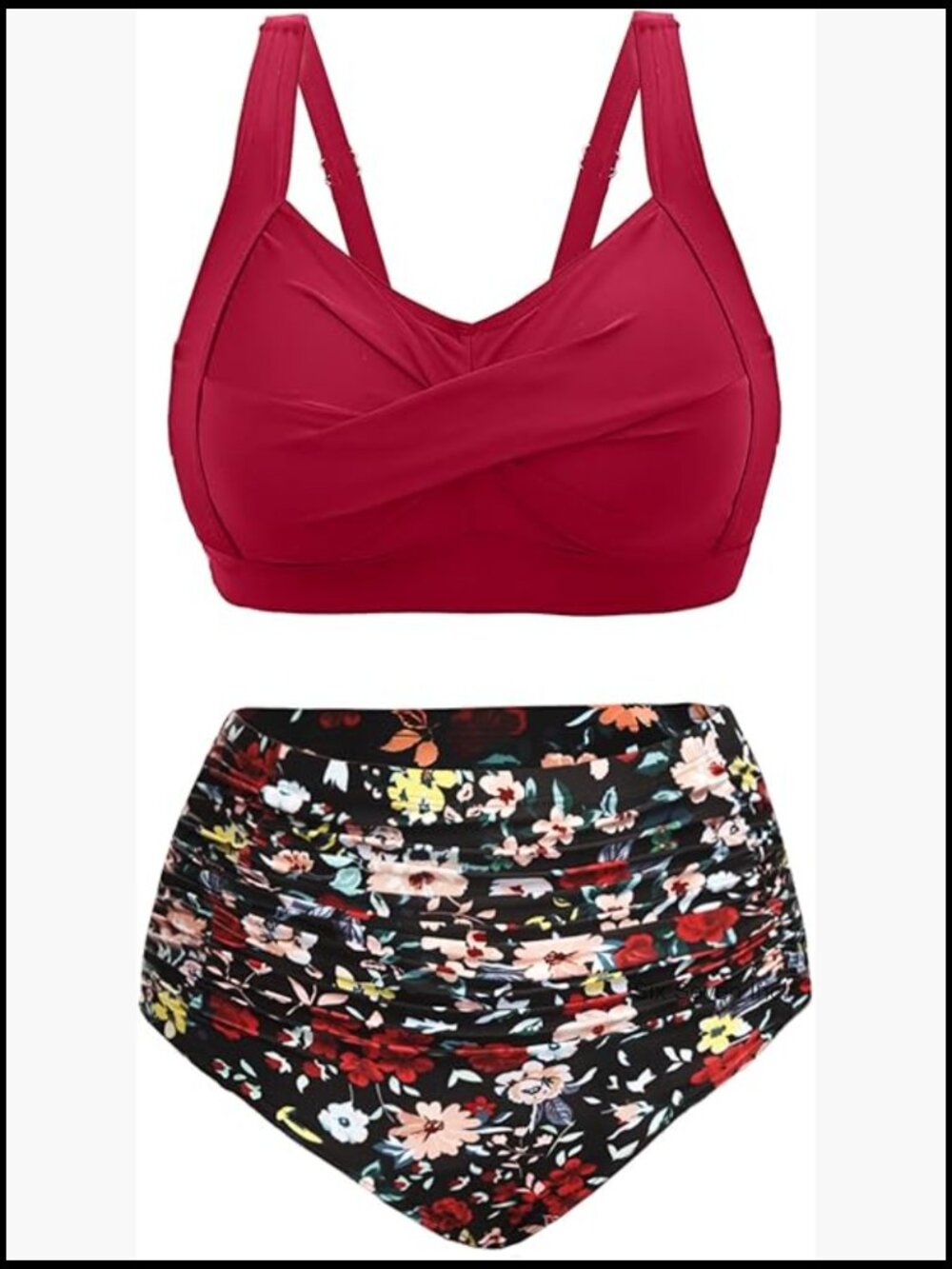 Plus Size High Waist Bikini Set with Tummy Control